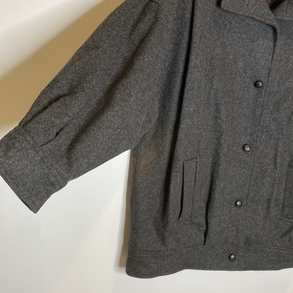 j.gallery Coat Size 13/14 Charcoal Gray 70% Wool/ Flannel Inside. - Picture 6 of 13
